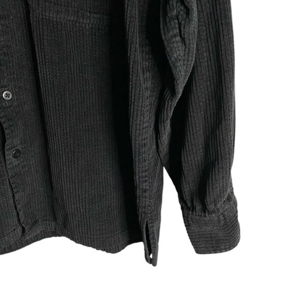 Vintage QR2 Men's Black Corduroy Casual Button-Down Shirt - Picture 4 of 8